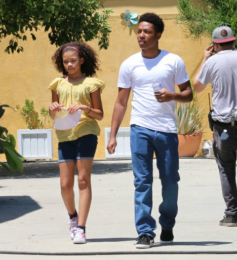 Jacob Latimore and Storm Reid on the set of 'Sleight' Image: WENN.com