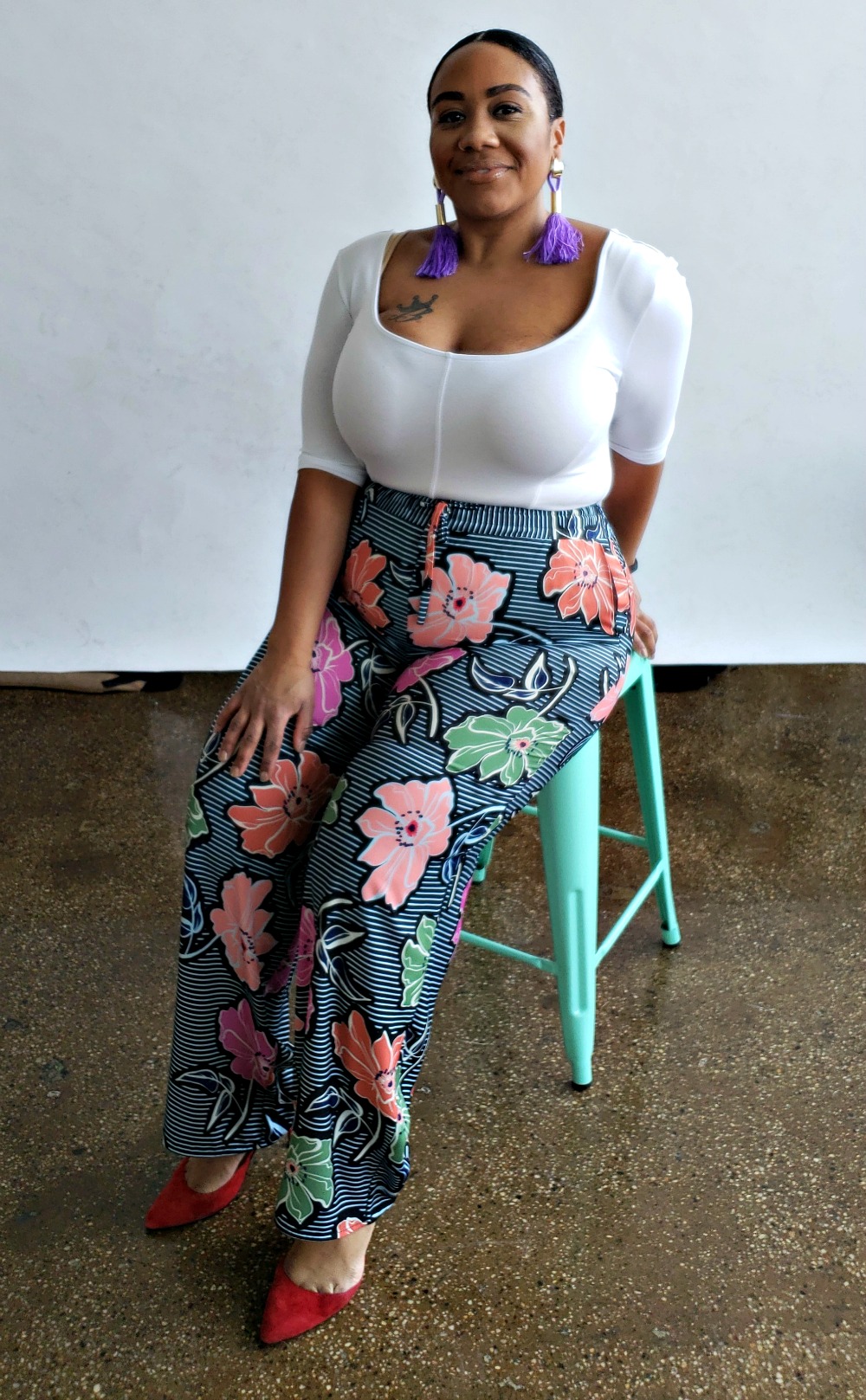 Floral Print Wide Leg Pant Brande Victorian eloquii