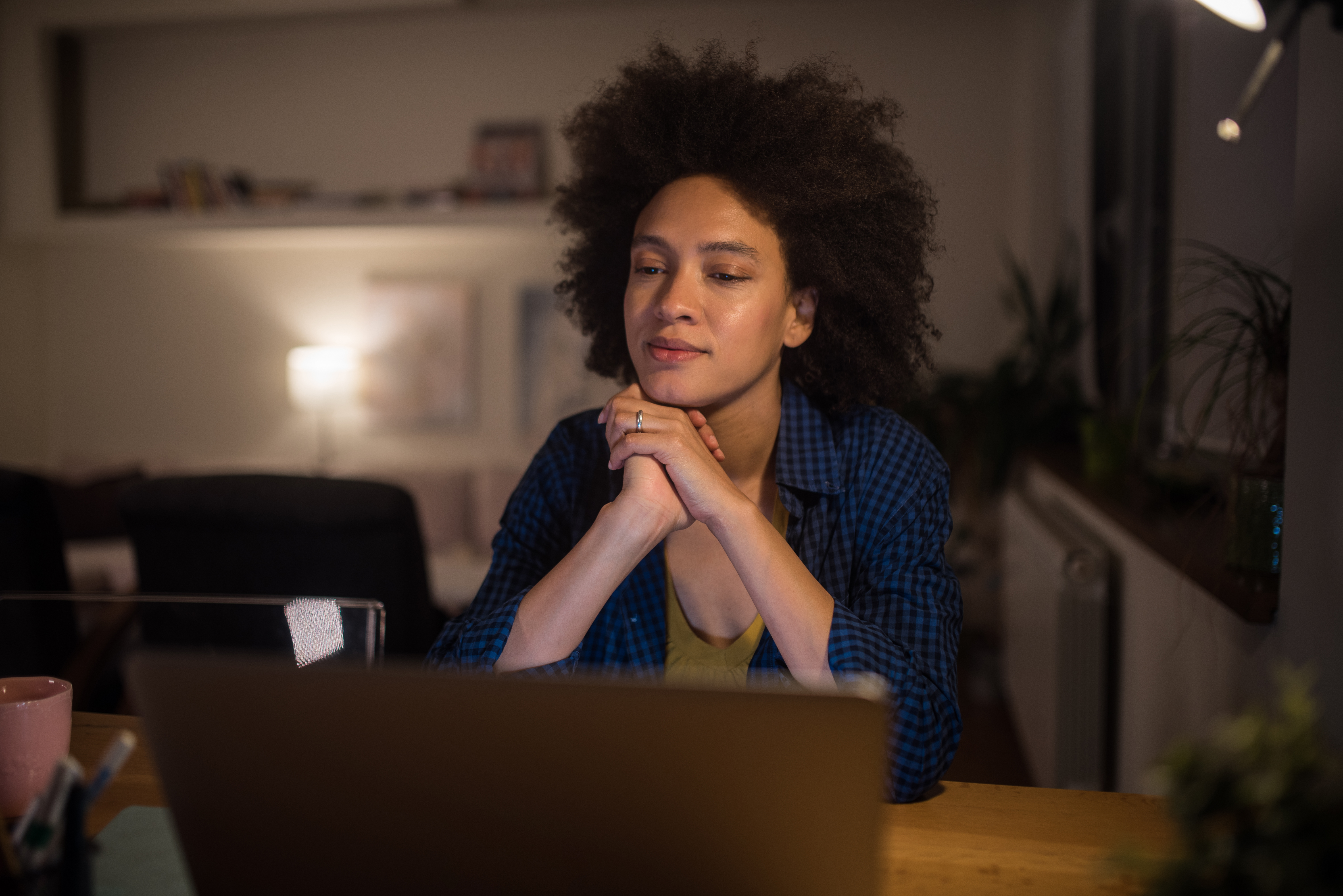 Young woman using laptop