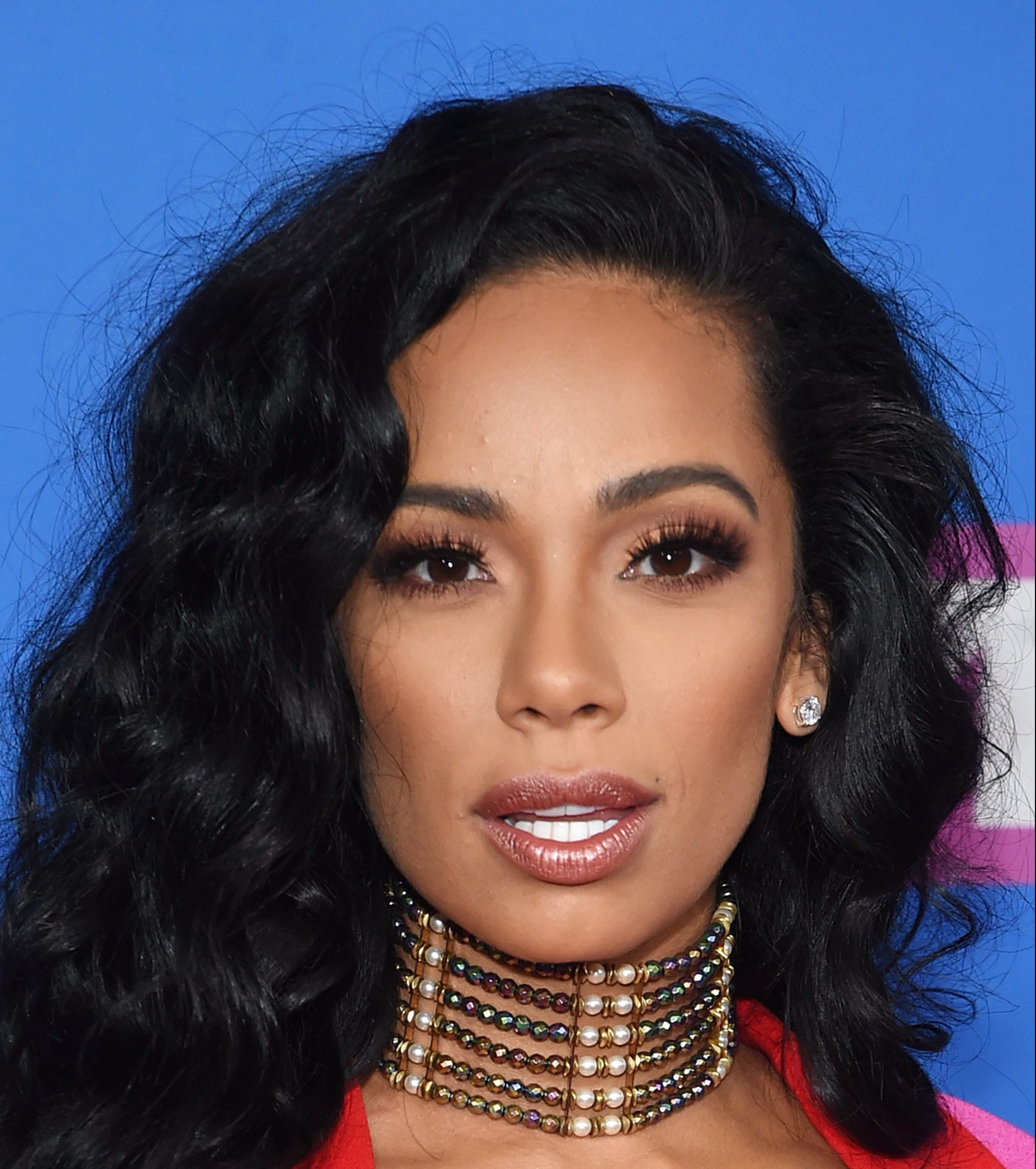 Erica Mena, blue monkey, Dubai, Birthday, 36, Spice, Lena Berisha gown,