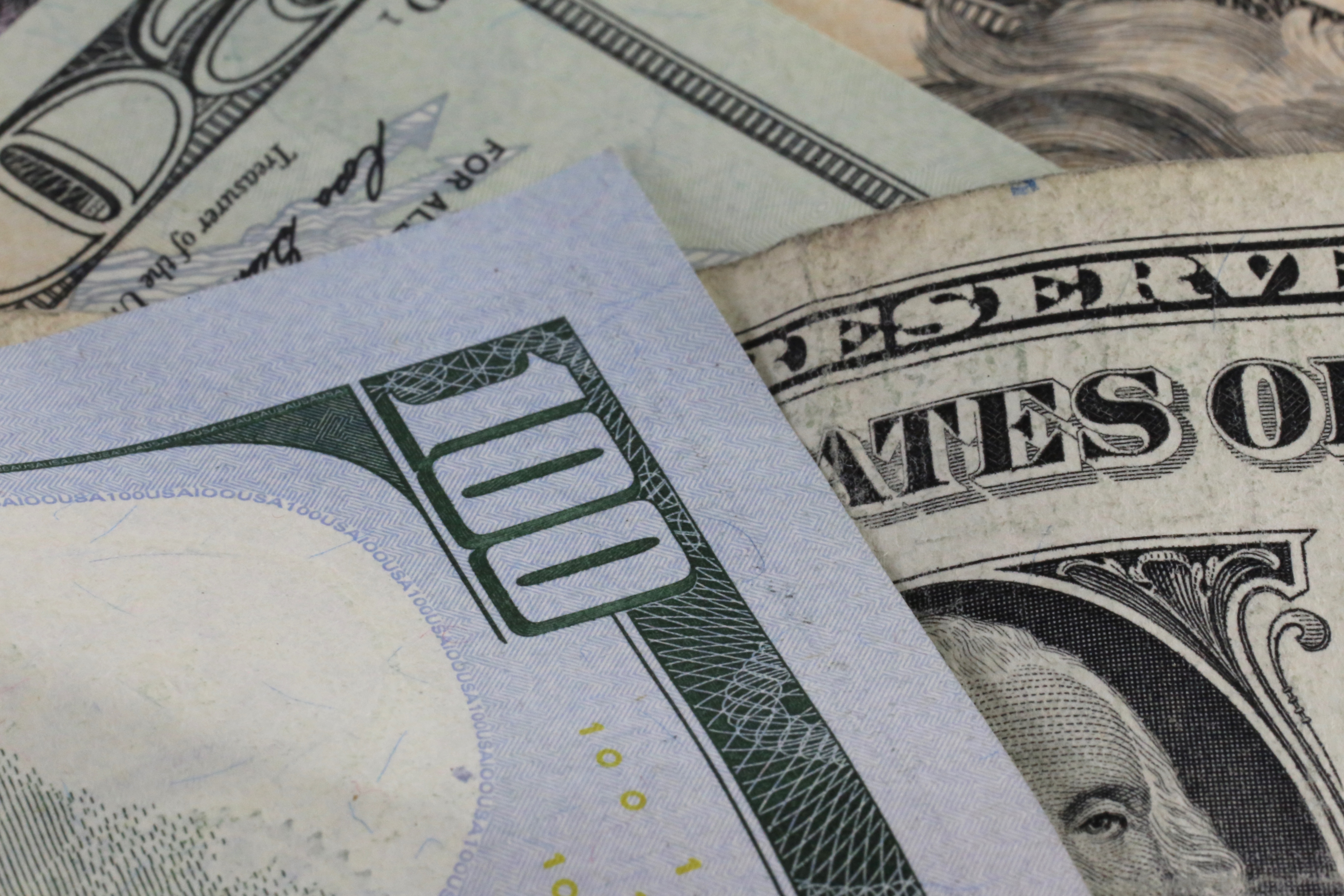 Full frame of US currency