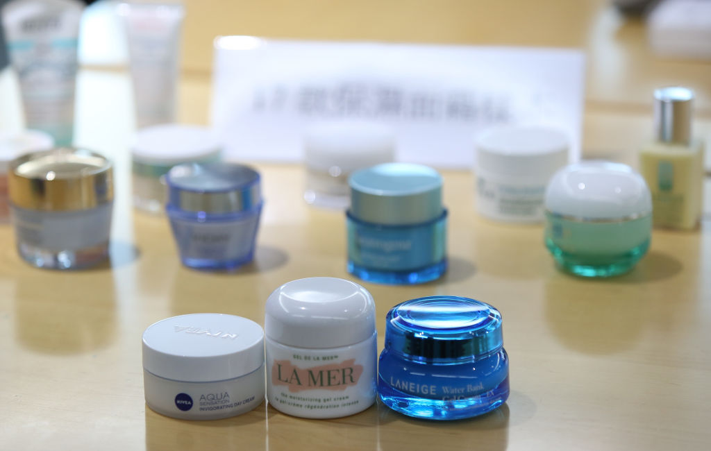Various face moisturisers displayed at the Consumer Council press conference in North Point. 15NOV16 SCMP/ Xiaomei Chen