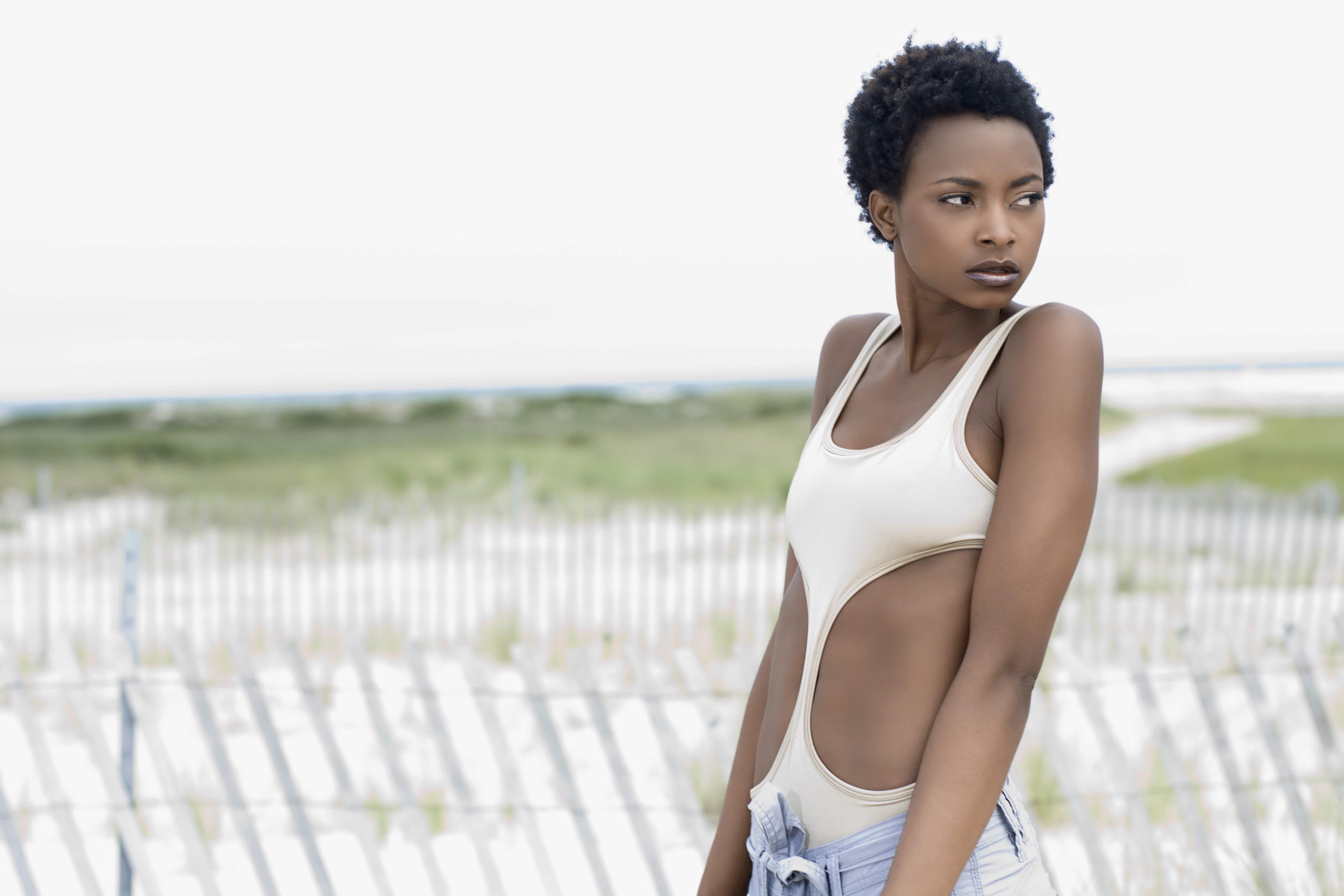 Black Woman in Swimsuit