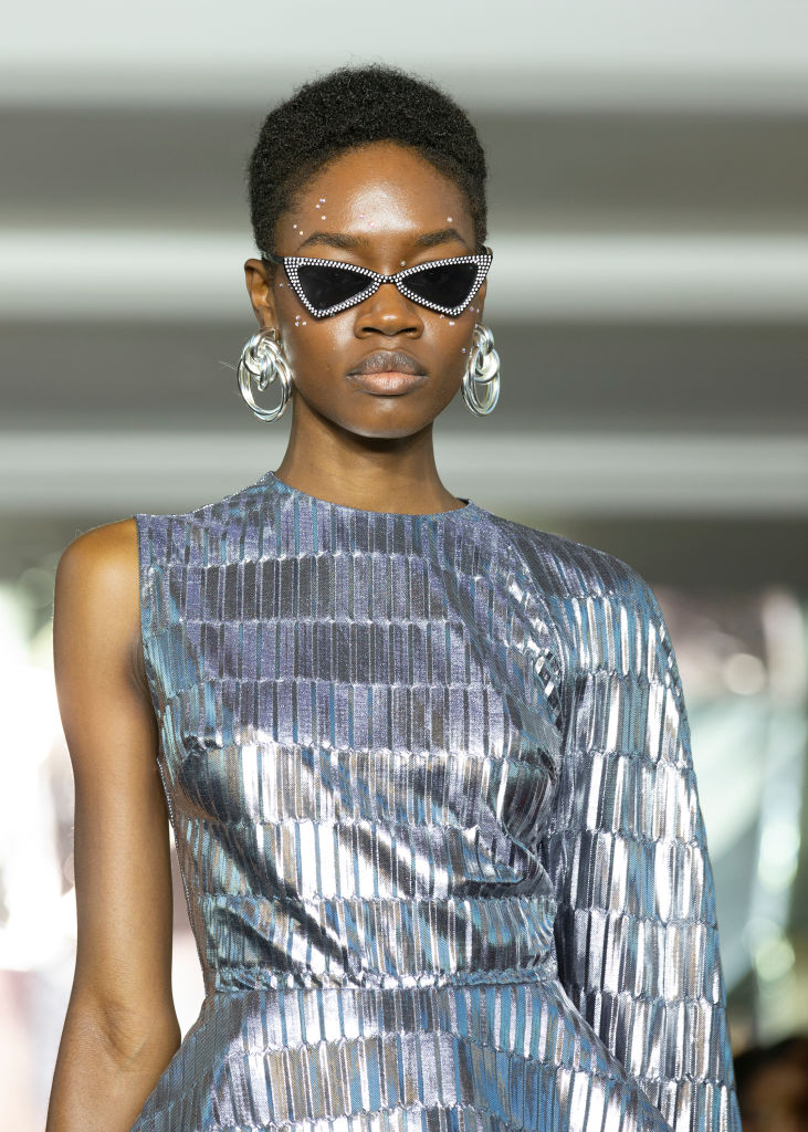 Model walks runway for Christian Siriano New York fashion...