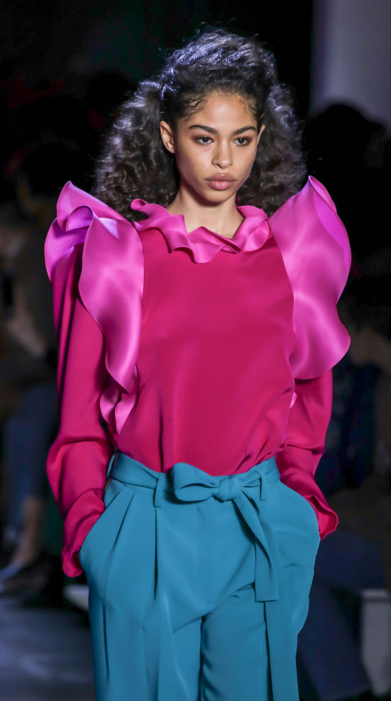 A model walks the runway for the Prabal Gurung Fall/Winter...