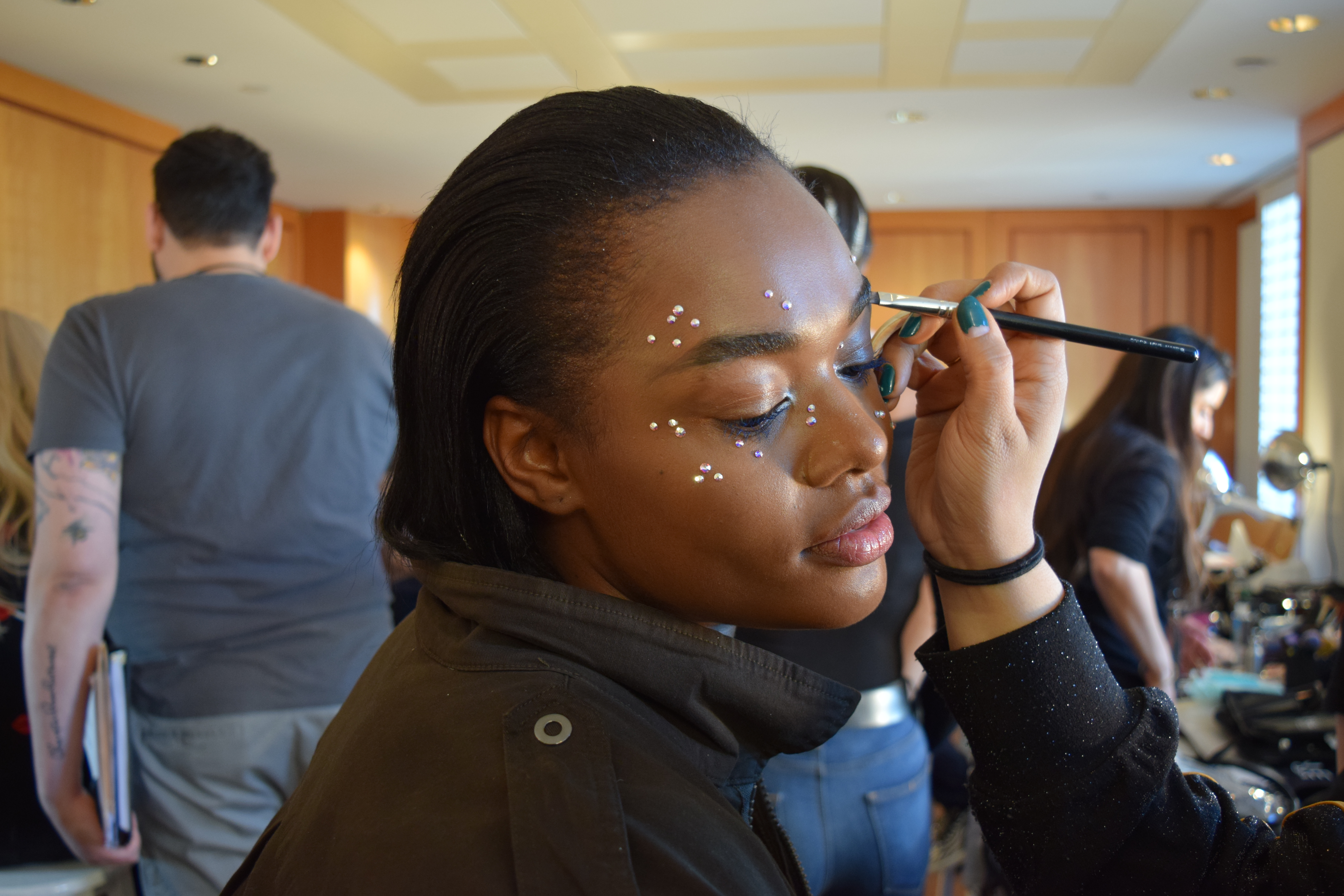 Precious Lee Backstage At Christian Siriano