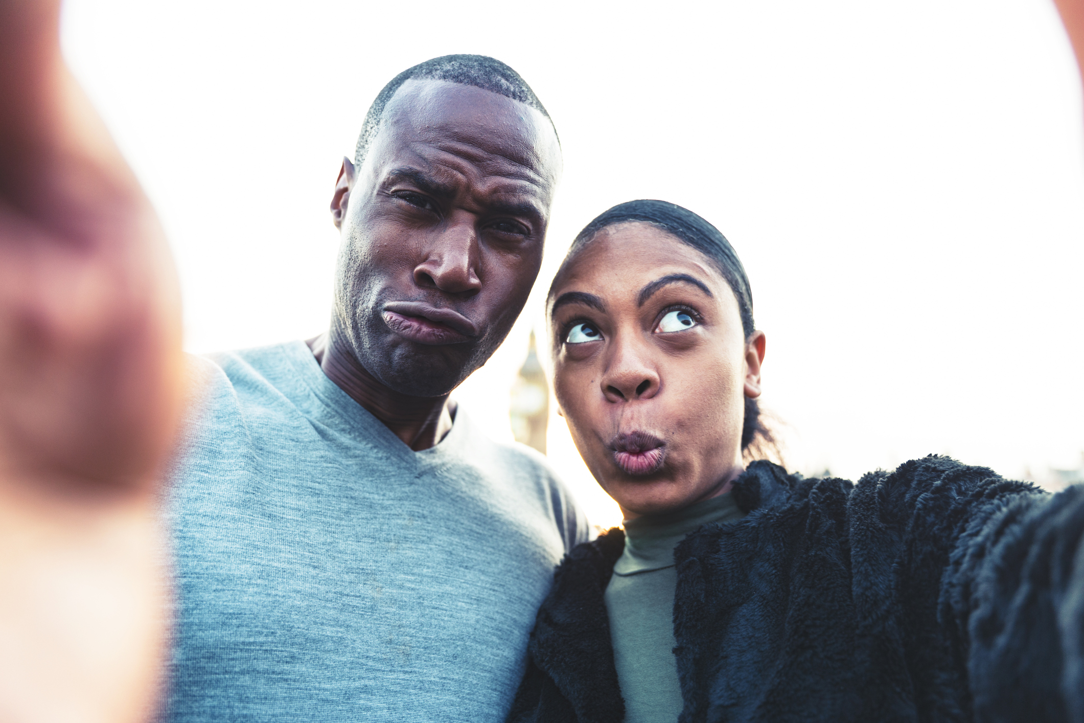 Couple Taking a Selfie during their visit to London