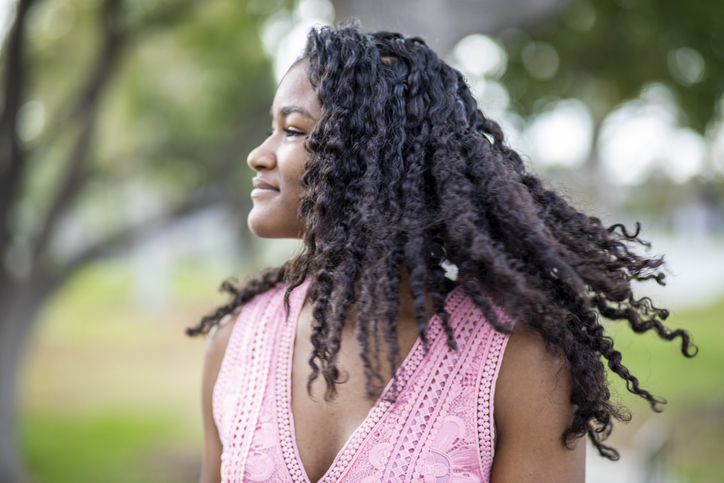 Beautiful Young Black Girl Smiling Carefree