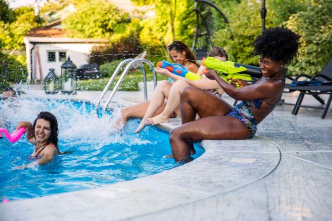 Summer fun at swimming pool