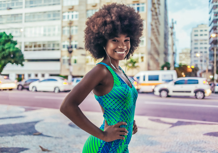 beautiful smiling woman looking at camera