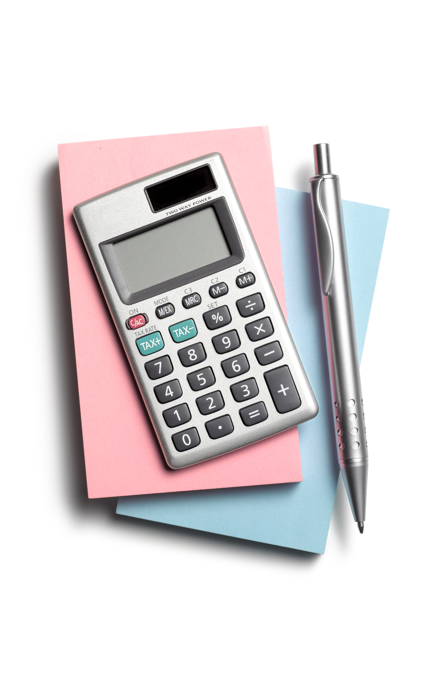 Note pad, calculator and pen