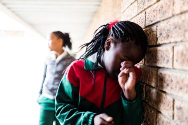 Portrait of a bullied school girl