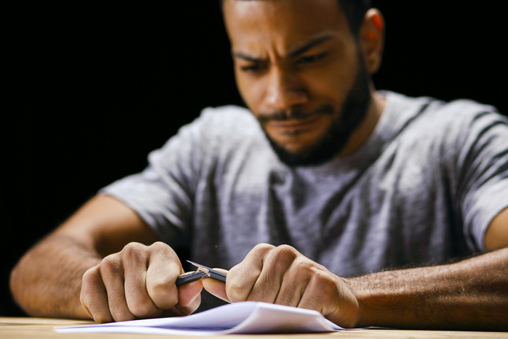 Breaking pencil in anger