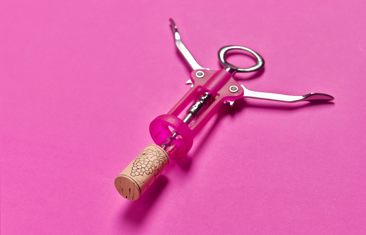 Pink Corkscrew on pink background