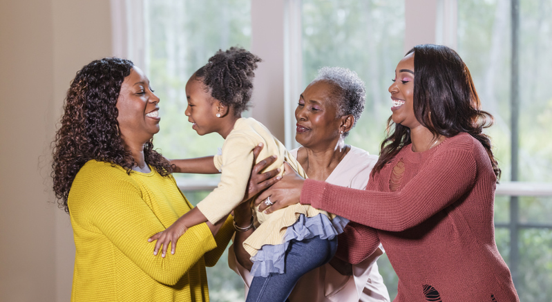 Four generation African-American family