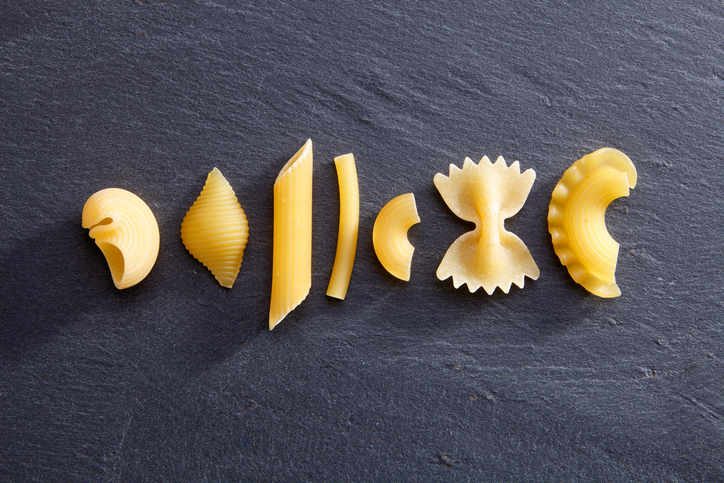 Directly Above Shot Of Various Pastas On Slate