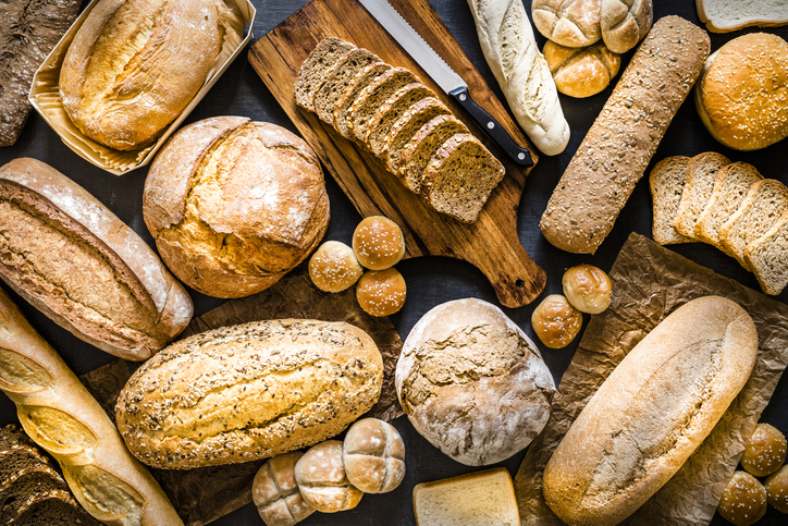 Breads assortment background