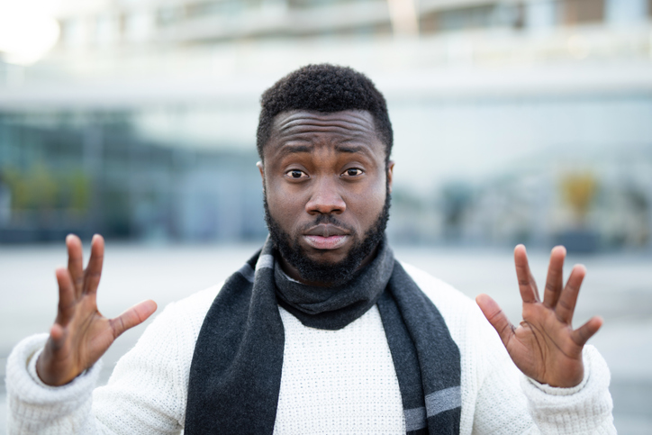 Young man having a arguing with you.