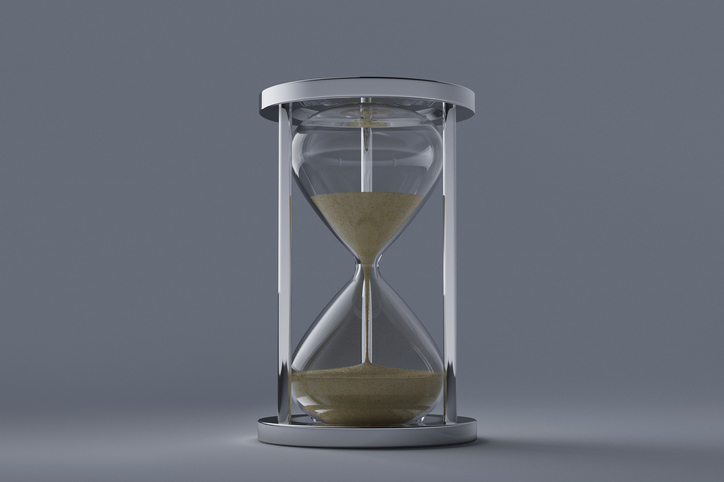 Studio shot of hourglass