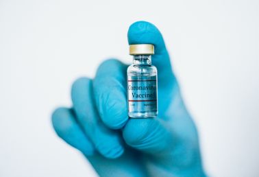 Coronavirus/Covid-19 Vaccine vial.