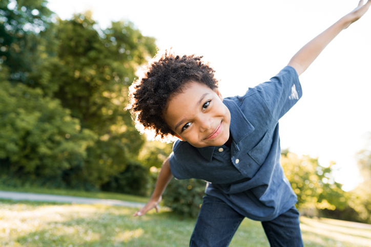 Elementary age student playing outdoor