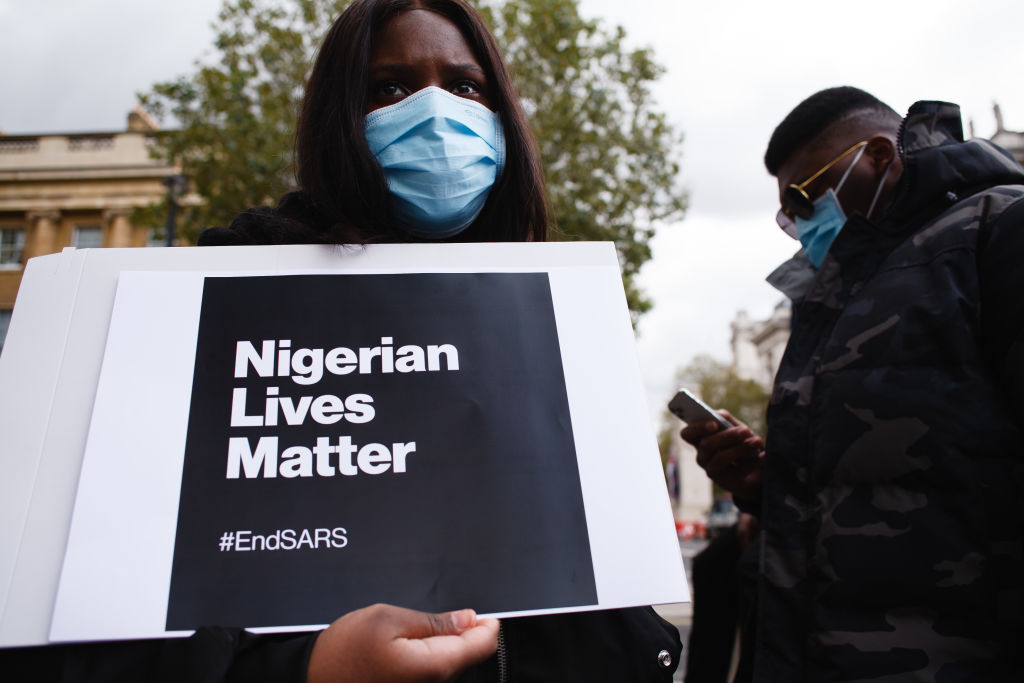 Activists In London Protest Against Police Brutality In Nigeria