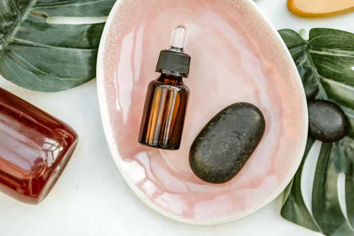 aloe vera cosmetic s oils and beauty products top view