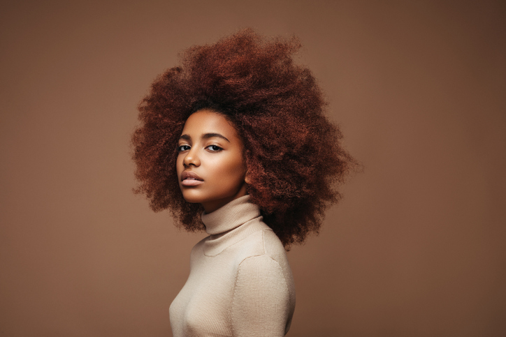 woman with beautiful afro 