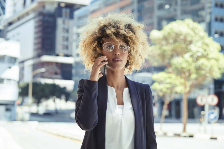 Black businesswoman on the phone