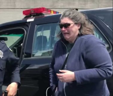 White woman Oakland BBQ crying