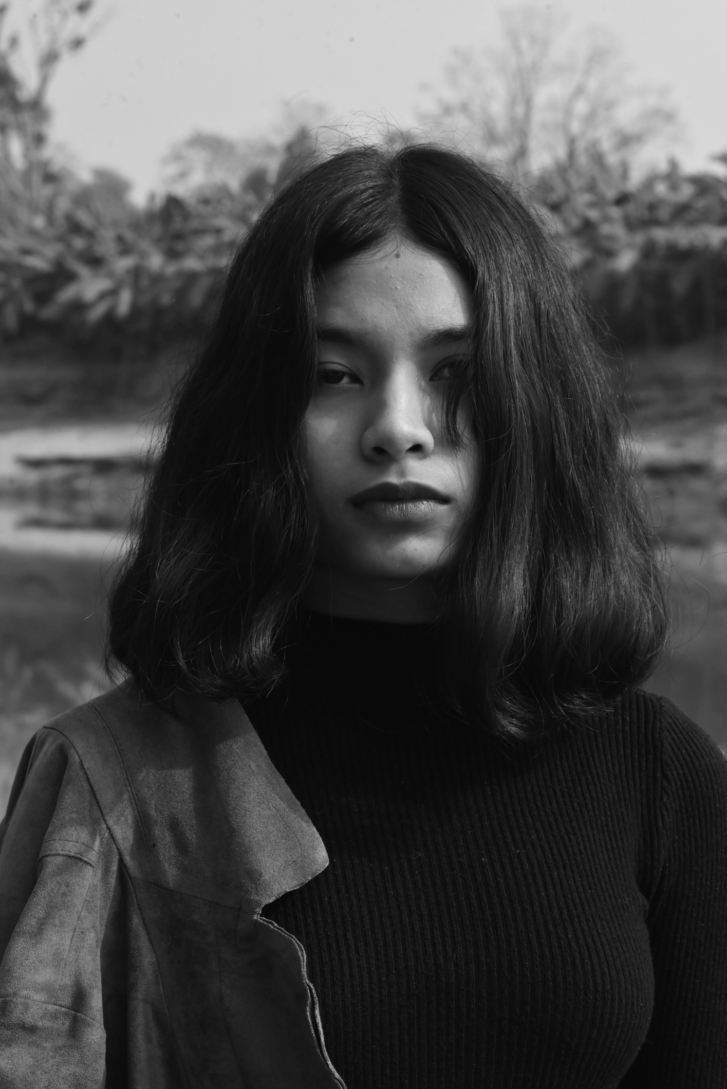 Portrait Of A Beautiful Young Woman In Winter