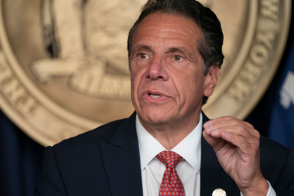 Governor Andrew Cuomo holds press briefing and makes...