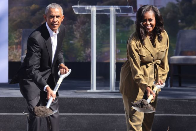 Obamas Break Ground On Long-Delayed Presidential Center In Chicago
