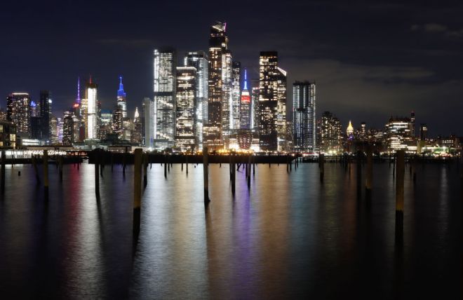 Empire State Building Marks the New York Rangers Home Opener in New York City