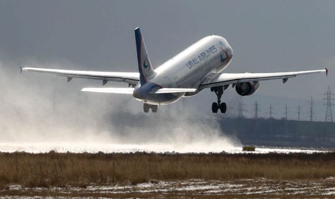 Simferopol International Airport in Crimea, Russia