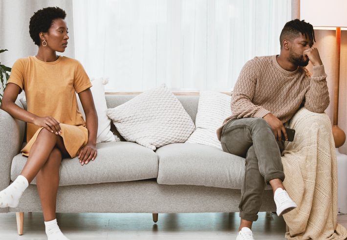 Shot of a young couple having an argument at home