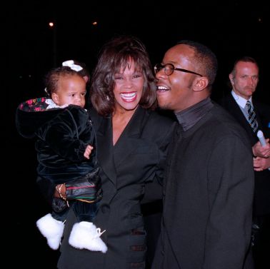 Whitney Houston with daughter, Bobbi Kristina and husband Bobby Brown