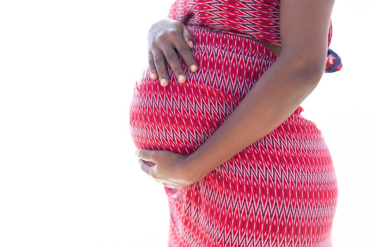 Abdomen of a pregnant African woman