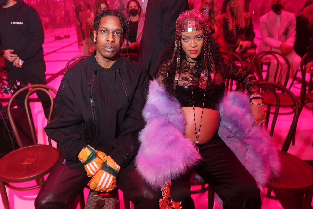Rihanna and A$AP Rocky at the Gucci - Front Row - Milan Fashion Week Exquisite Gucci.