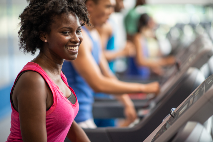 Woman Working Out on a Treadmill