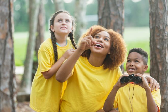 Exploring nature at summer camp