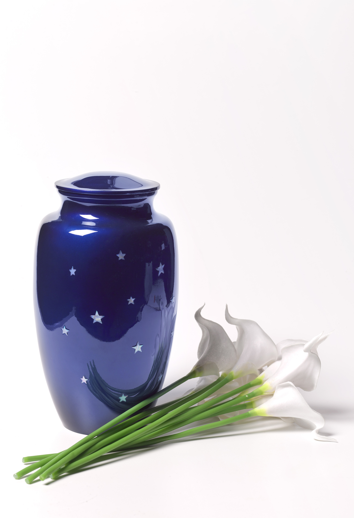 Funerary Urn Containing Ashes with Lillies