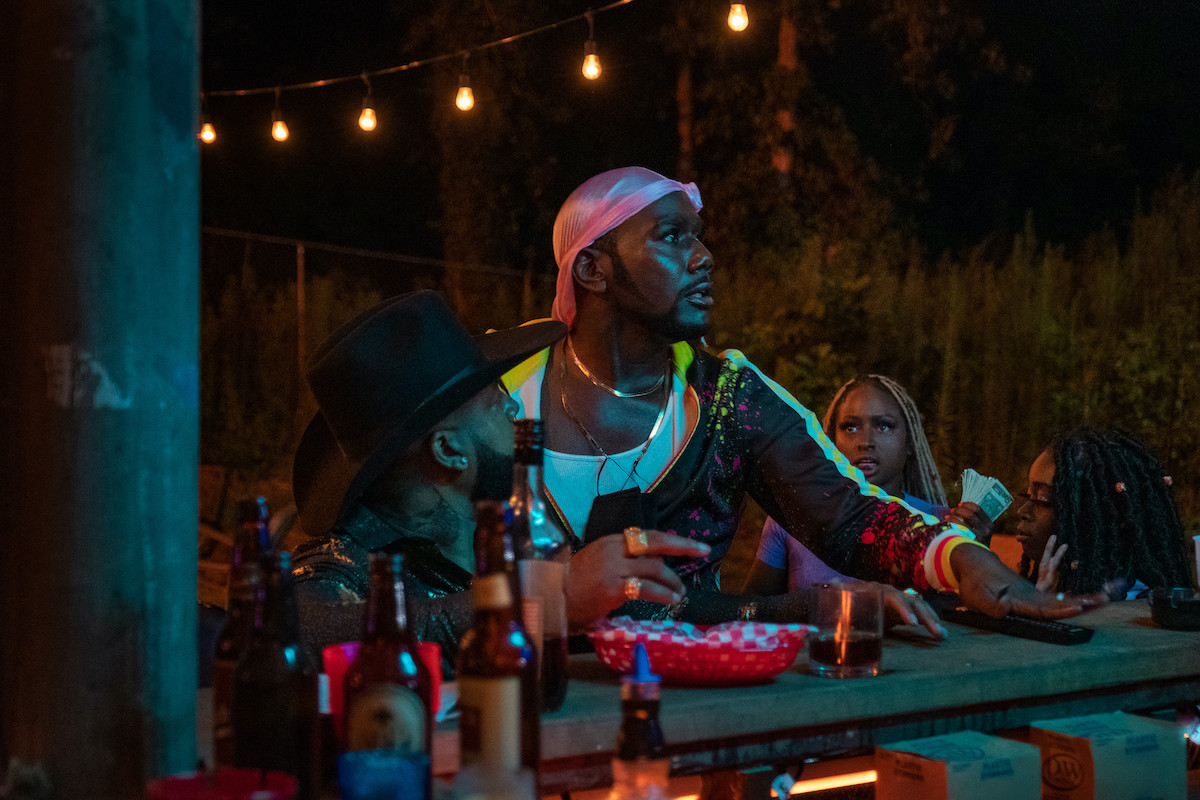 P-Valley Season 2 Episodic stills featuring Nicco Annan, Brandee Evans and Elarica Johnson