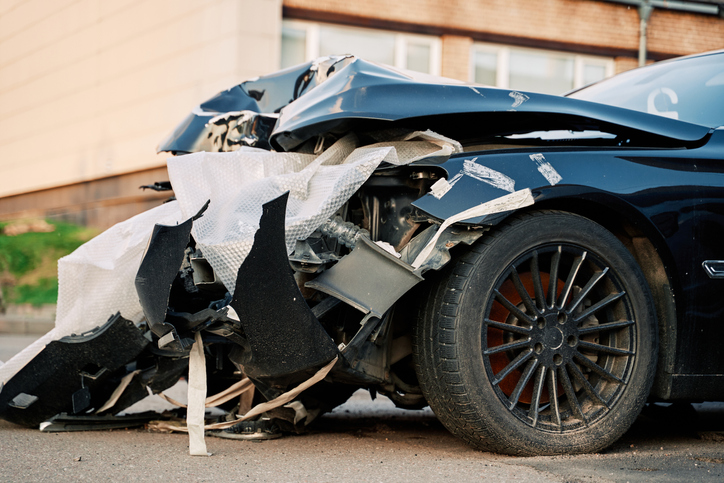Close-Up Of Damaged Car