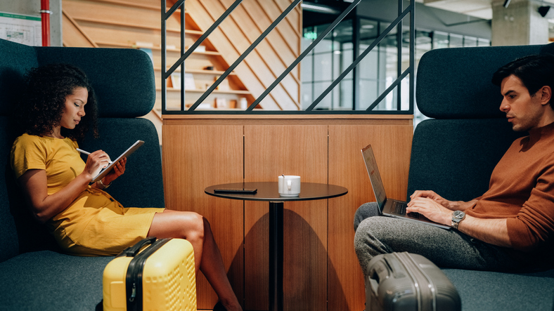 Colleagues on business travel