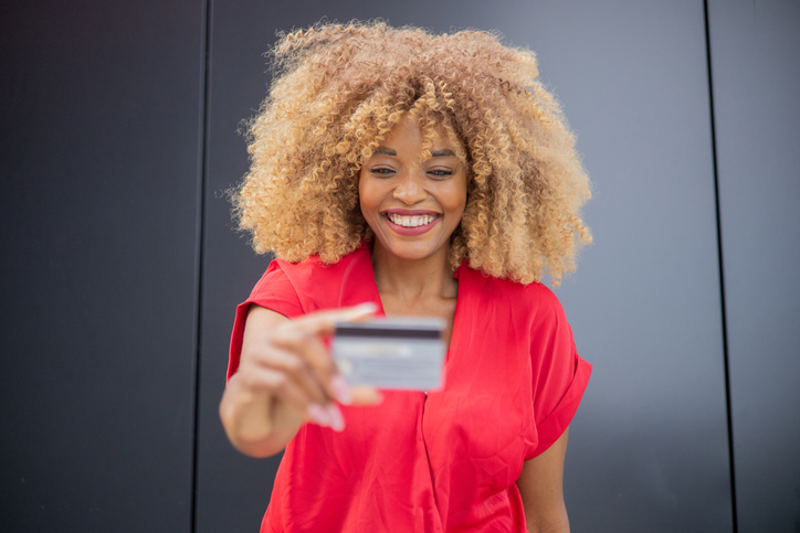 Young woman shopping in the city