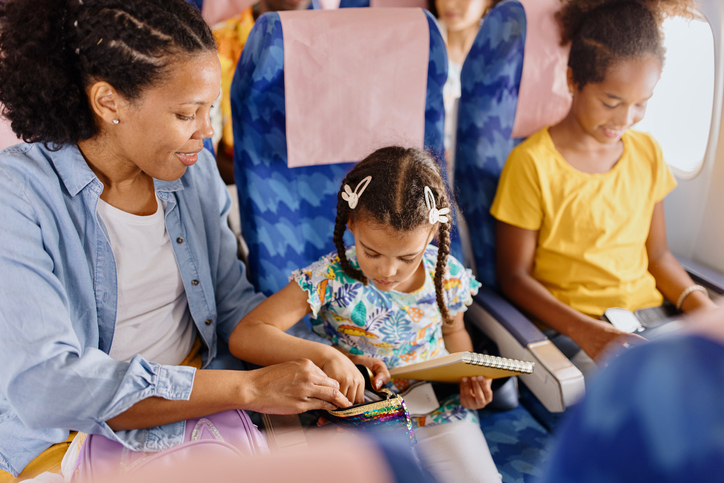 family practicing travel safety tips