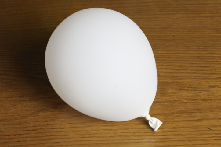 Inflated white colored party Balloon