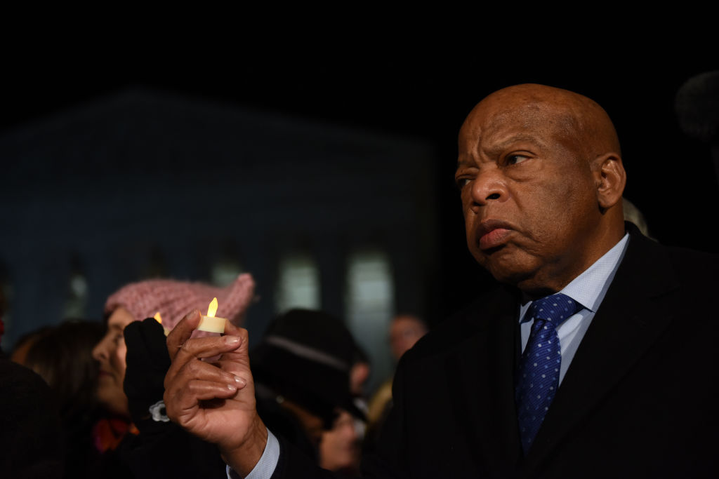 WASHINGTON DC - JANUARY 30: Senate and House Democrats, includi