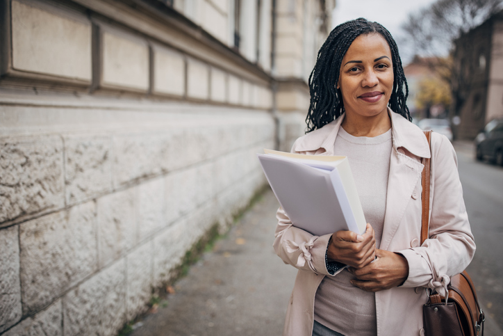 Businesswoman in city